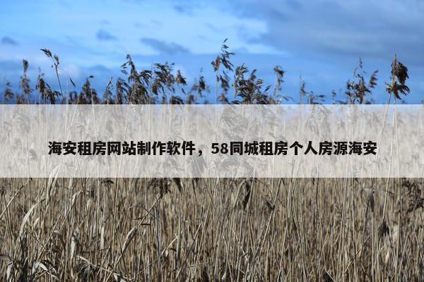 海安租房网站制作软件，58同城租房个人房源海安