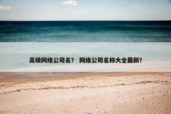 高级网络公司名？ 网络公司名称大全最新？