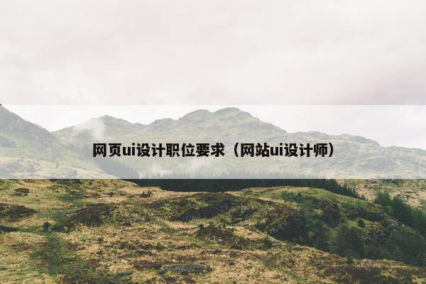 网页ui设计职位要求（网站ui设计师）