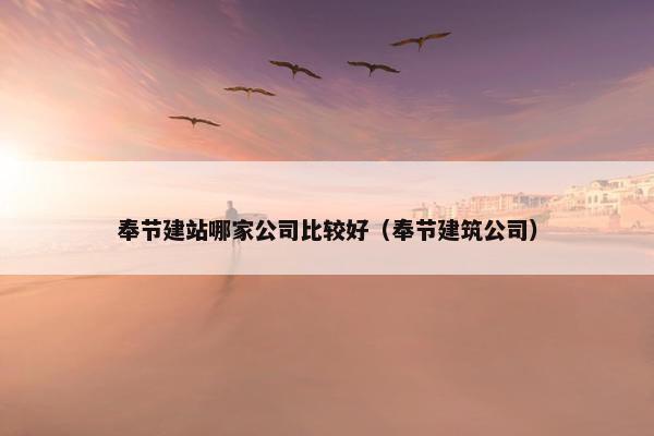 奉节建站哪家公司比较好（奉节建筑公司）
