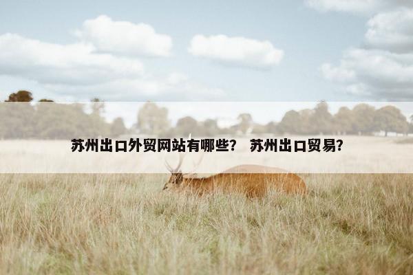 苏州出口外贸网站有哪些？ 苏州出口贸易？