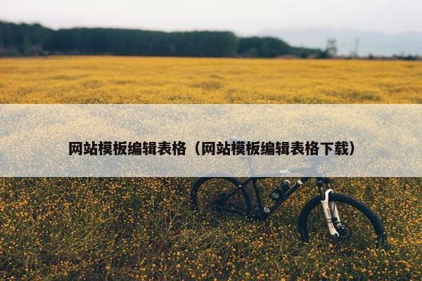 网站模板编辑表格（网站模板编辑表格下载）