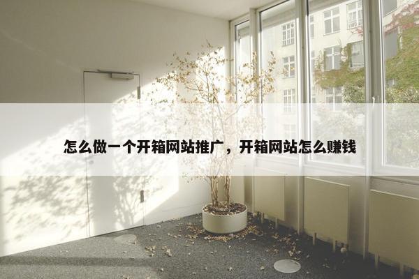 怎么做一个开箱网站推广，开箱网站怎么赚钱