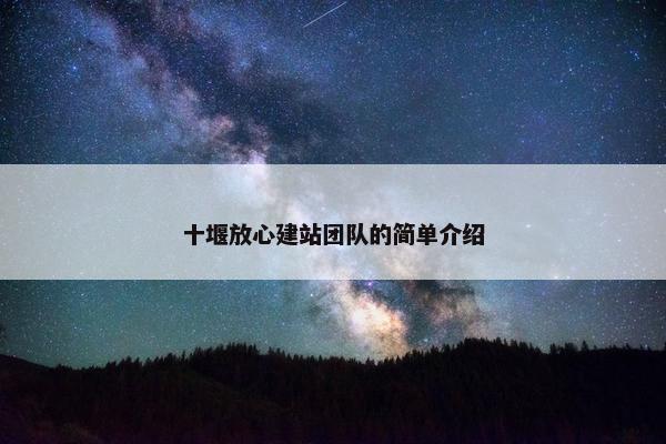 十堰放心建站团队的简单介绍