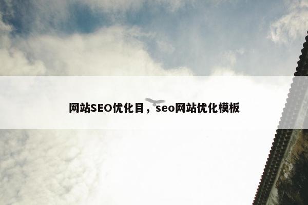网站SEO优化目，seo网站优化模板