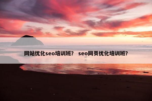 网站优化seo培训班？ seo网页优化培训班？