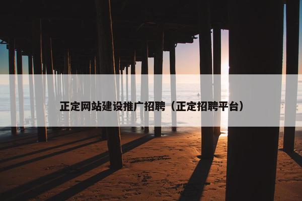 正定网站建设推广招聘（正定招聘平台）