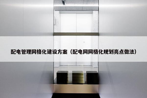 配电管理网格化建设方案（配电网网格化规划亮点做法）