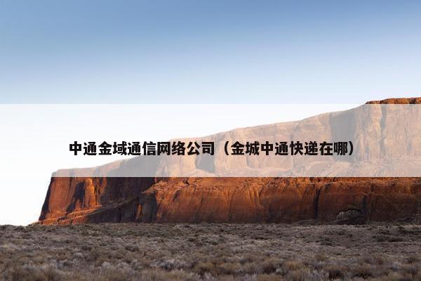 中通金域通信网络公司（金城中通快递在哪）