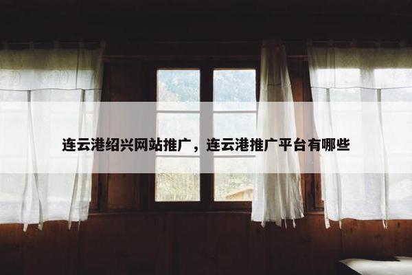 连云港绍兴网站推广，连云港推广平台有哪些