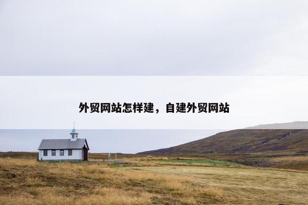 外贸网站怎样建，自建外贸网站