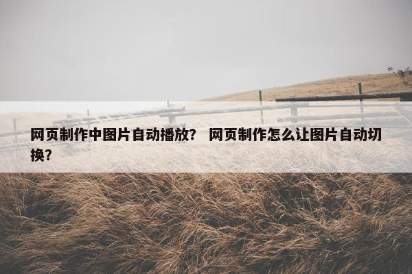网页制作中图片自动播放？ 网页制作怎么让图片自动切换？