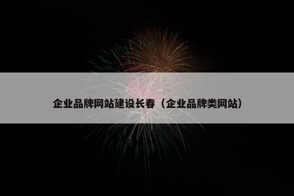 企业品牌网站建设长春（企业品牌类网站）