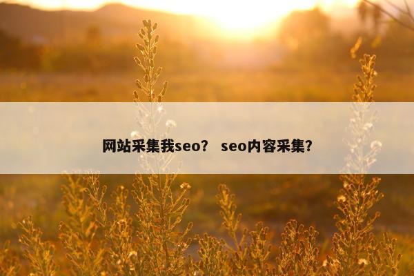 网站采集我seo？ seo内容采集？