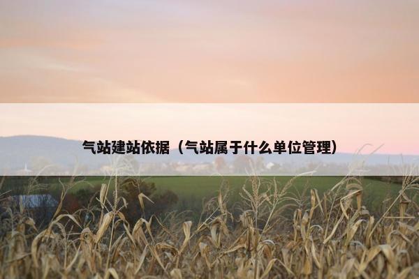 气站建站依据（气站属于什么单位管理）