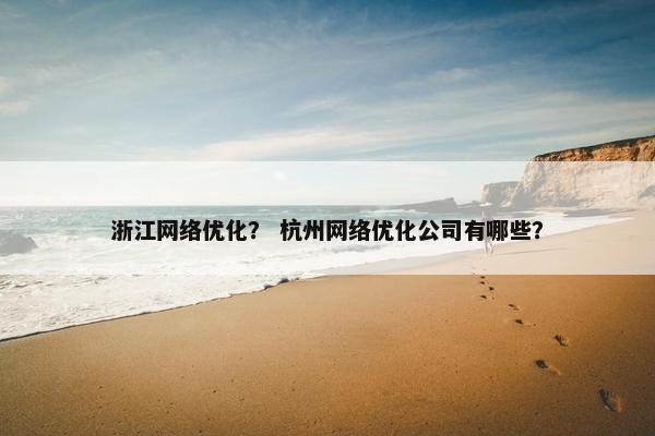 浙江网络优化？ 杭州网络优化公司有哪些？