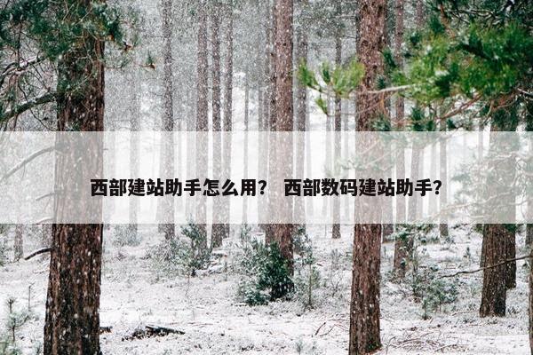 西部建站助手怎么用？ 西部数码建站助手？