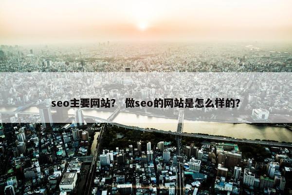 seo主要网站？ 做seo的网站是怎么样的？
