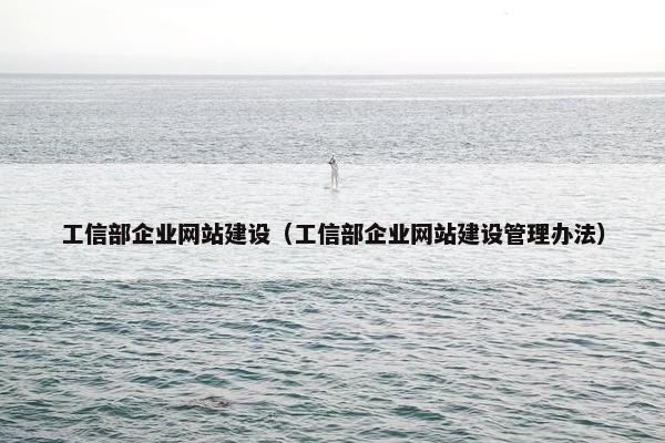 工信部企业网站建设（工信部企业网站建设管理办法）