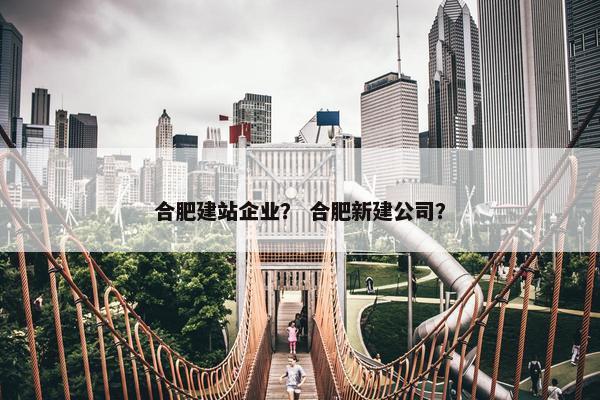 合肥建站企业？ 合肥新建公司？