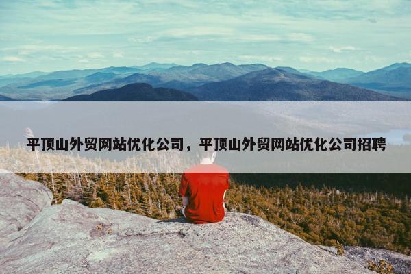 平顶山外贸网站优化公司，平顶山外贸网站优化公司招聘