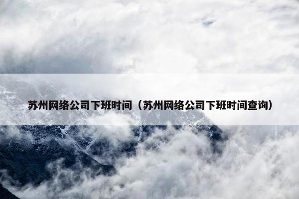 苏州网络公司下班时间（苏州网络公司下班时间查询）