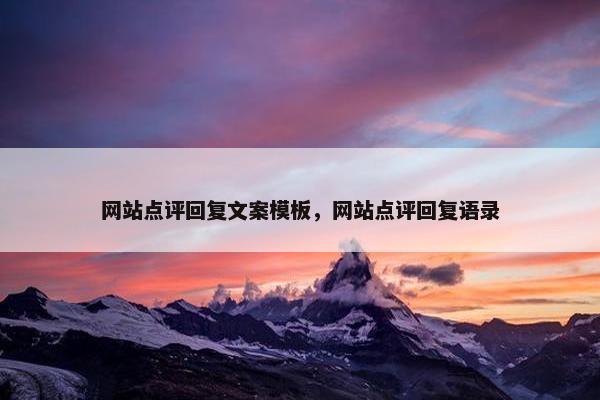 网站点评回复文案模板，网站点评回复语录
