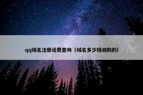 qq域名注册话费查询（域名多少钱收购的）