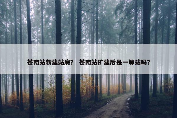 苍南站新建站房？ 苍南站扩建后是一等站吗？