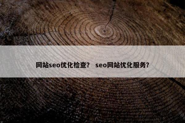 网站seo优化检查？ seo网站优化服务？