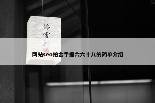 网站seo拍金手指六六十八的简单介绍