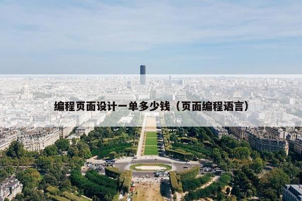 编程页面设计一单多少钱（页面编程语言）
