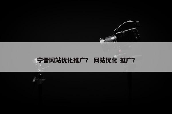宁晋网站优化推广？ 网站优化 推广？