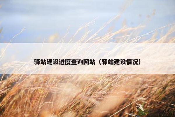 驿站建设进度查询网站（驿站建设情况）