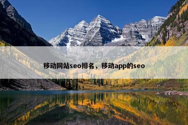 移动网站seo排名，移动app的seo
