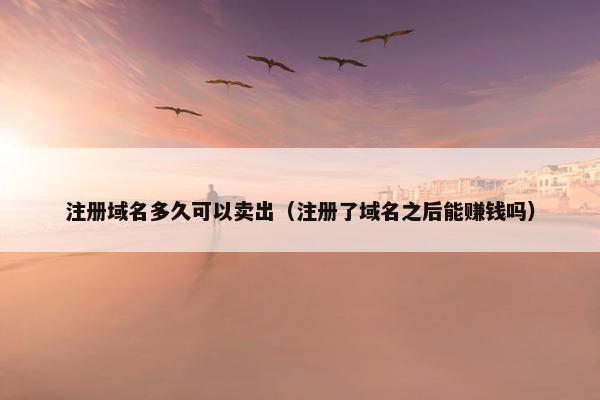 注册域名多久可以卖出（注册了域名之后能赚钱吗）