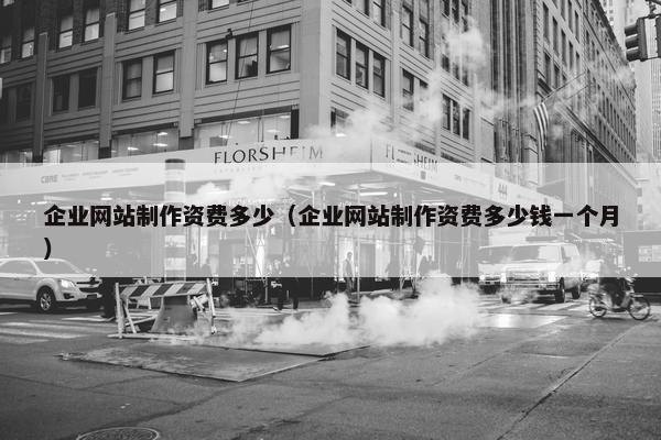 企业网站制作资费多少（企业网站制作资费多少钱一个月）