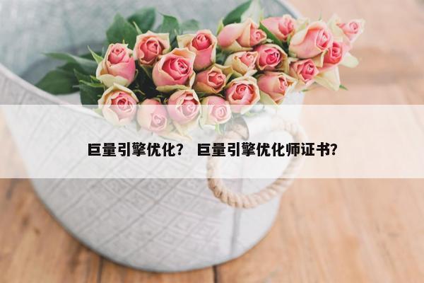 巨量引擎优化？ 巨量引擎优化师证书？