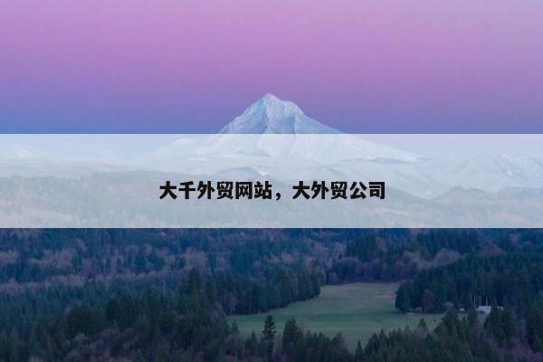 大千外贸网站，大外贸公司